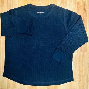 Old Navy Boys Navy Waffle Knit Crew Long sleeve T Age XS/5